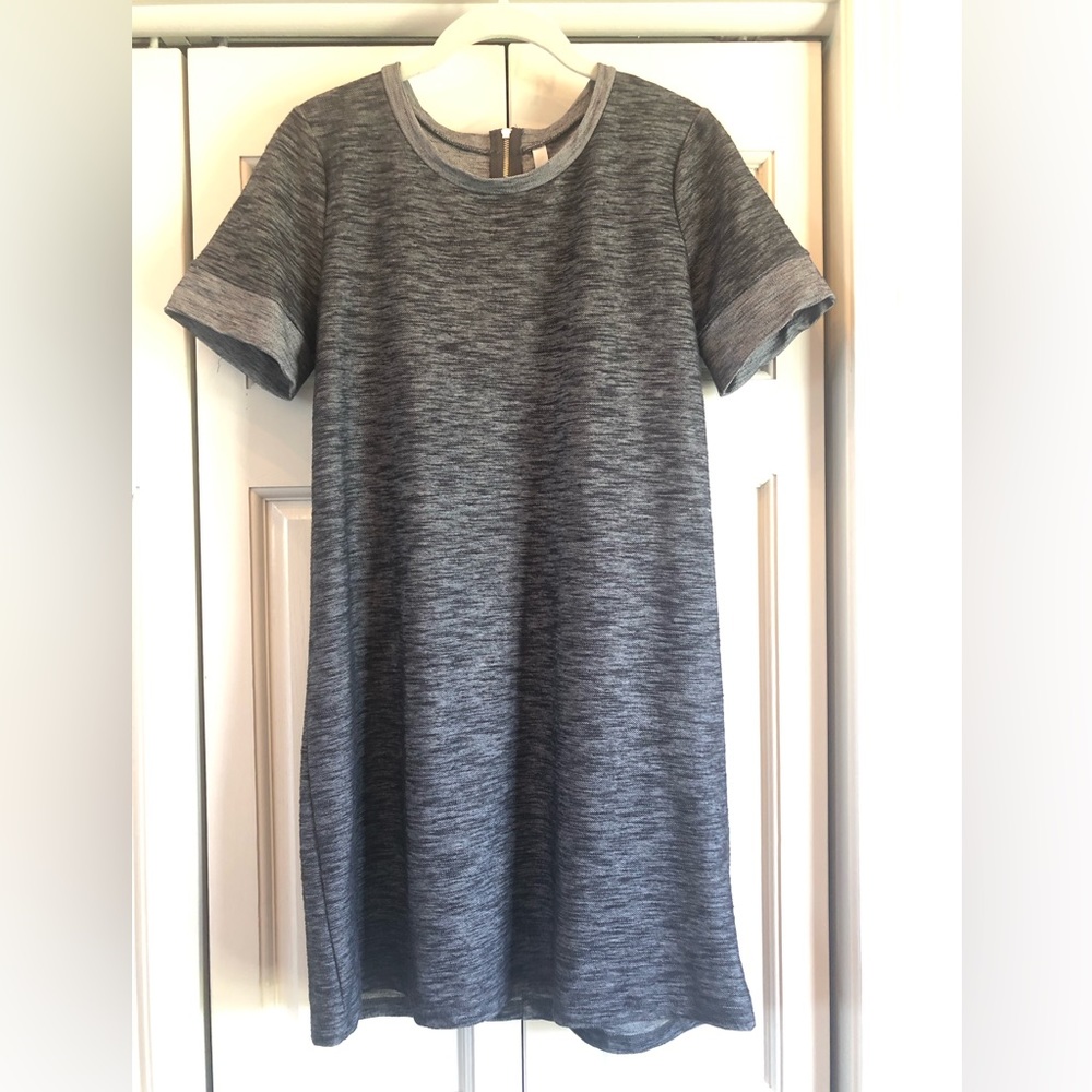 Gilli charcoal dress with back zipper & short sleeves